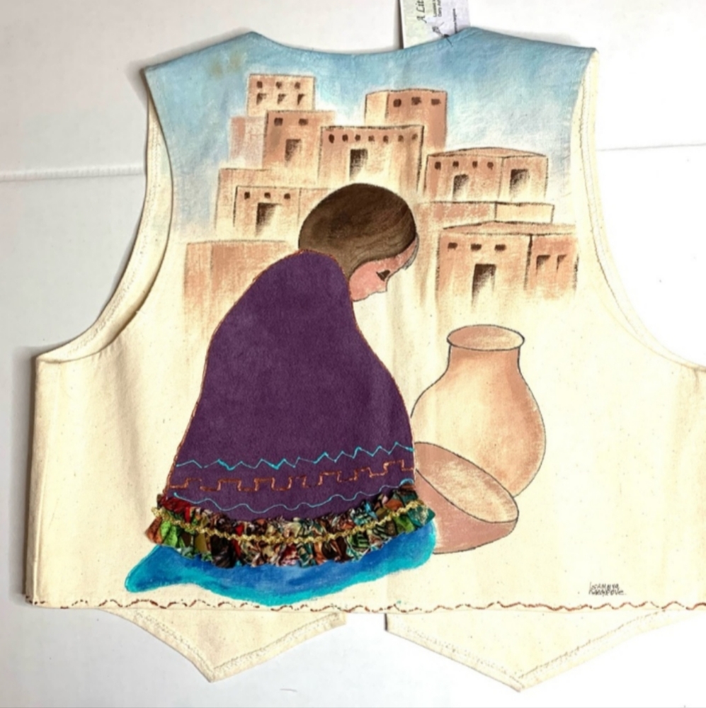 Unique, vintage & one of a kind hand painted vest (Shoe Not Included)